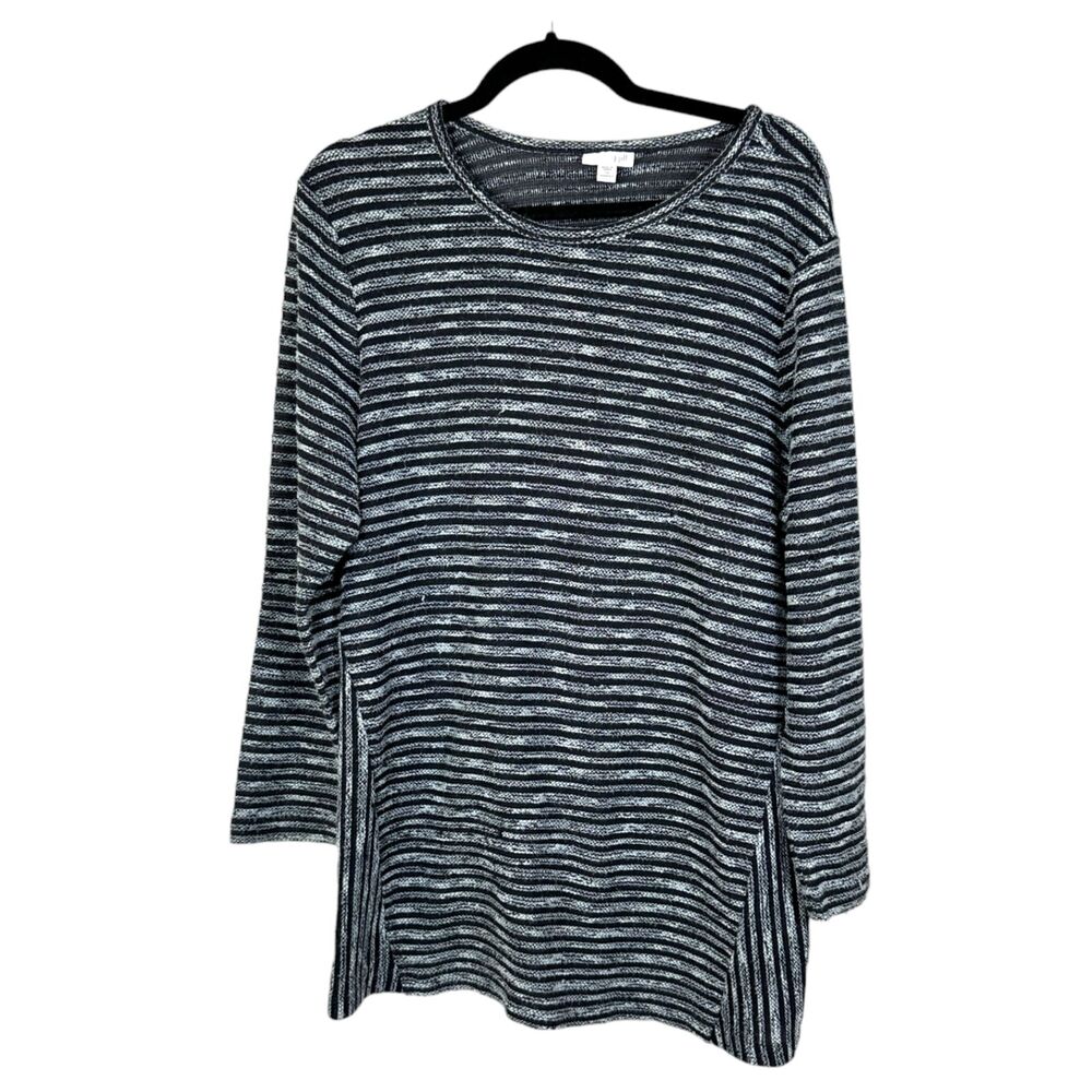 J. Jill Blue Stripe Lightweight Long Sleeve Blouse Women's Size 2X
